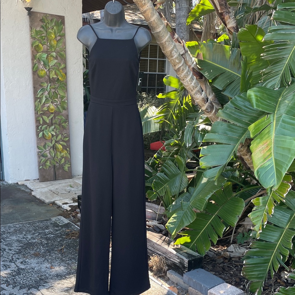 lulu’s blackliess halter jumpsuit
